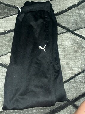 Puma Black Kids Jogger Sweatpants with White Logo